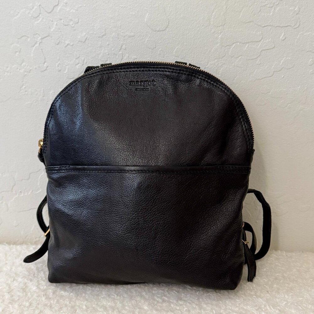 Margot New York Leather "Camille" Backpack BLACK